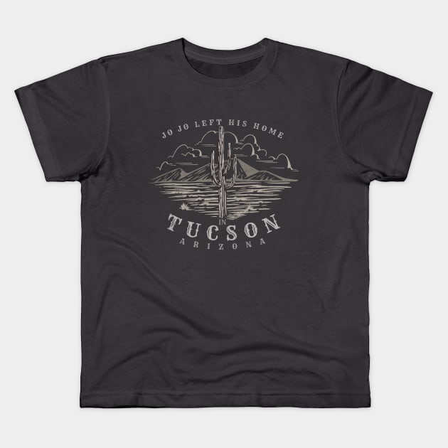 Jo Jo left his home in Tucson Arizona - vintage design Kids T-Shirt by BodinStreet